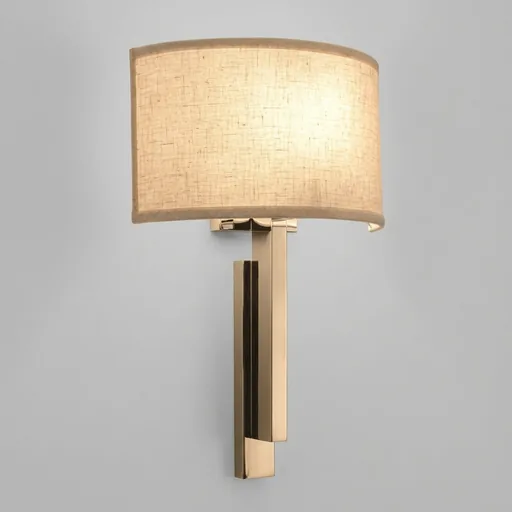 Curved Fabric Shade Wall Lamp in Chrome — WLP-1041