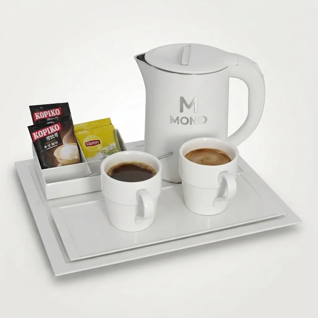 Melamine Welcome Tray with Tea Box [1025] — WTR-1025 (image 1)