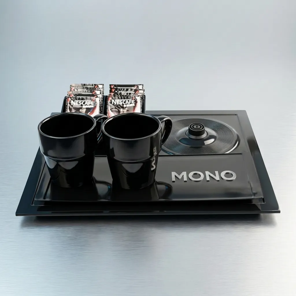 Melamine Welcome Tray with Tea Box [1026] — WTR-1026 (image 1)
