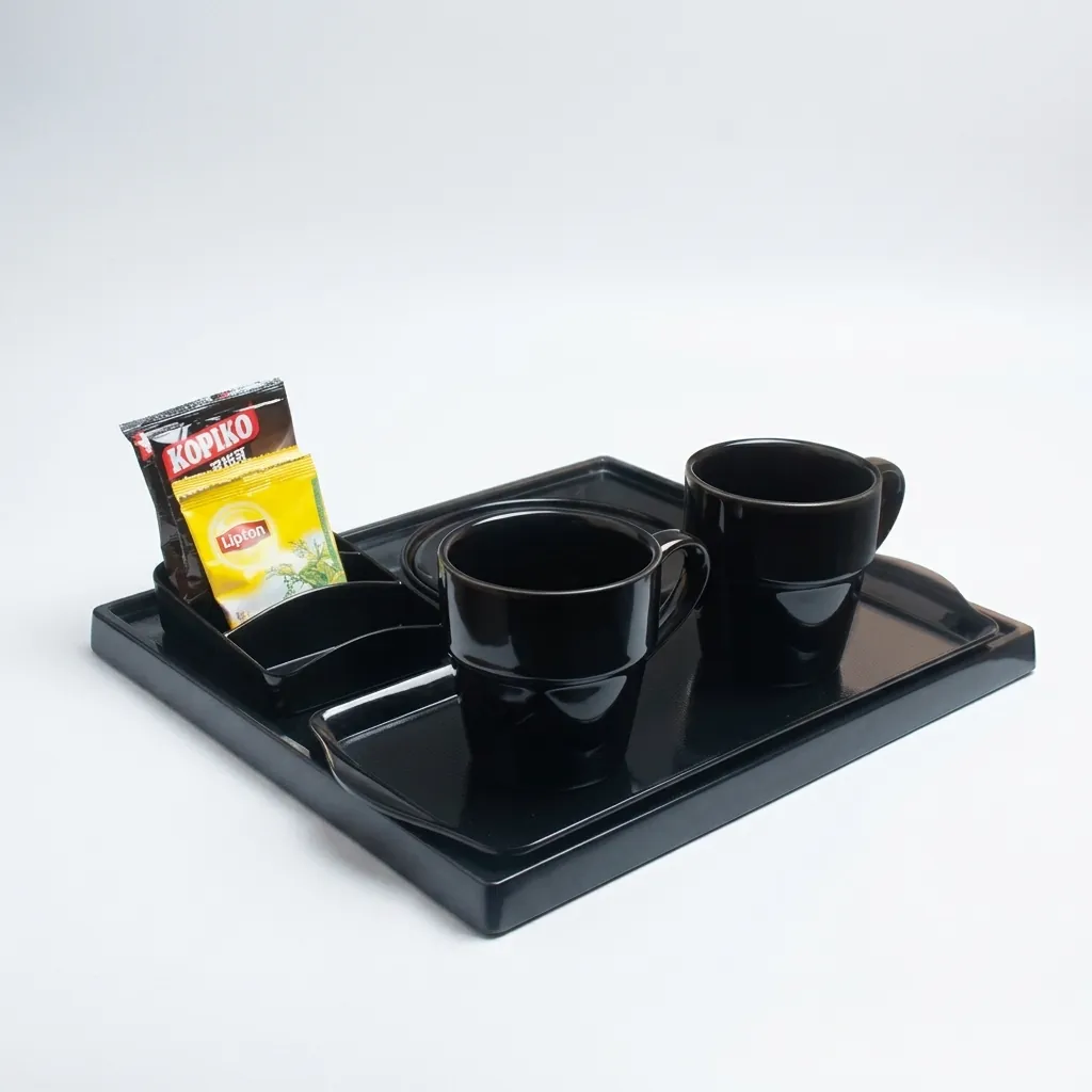 Melamine Welcome Tray with Tea Box [1027] — WTR-1027 (image 2)