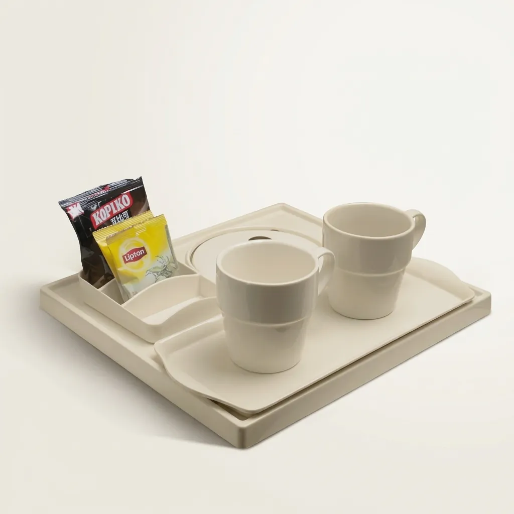 Melamine Welcome Tray with Tea Box [1028] — WTR-1028 (image 3)