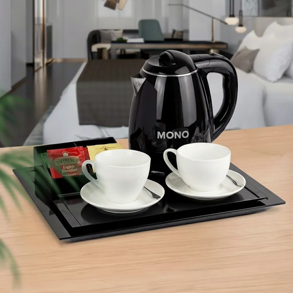 Melamine Welcome Tray with Tea Box [1030] — WTR-1030 (image 1)