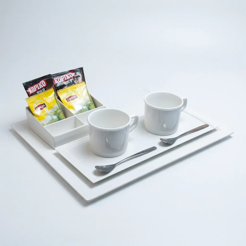 Melamine Welcome Tray with Tea Box [1031] — WTR-1031 (image 4)
