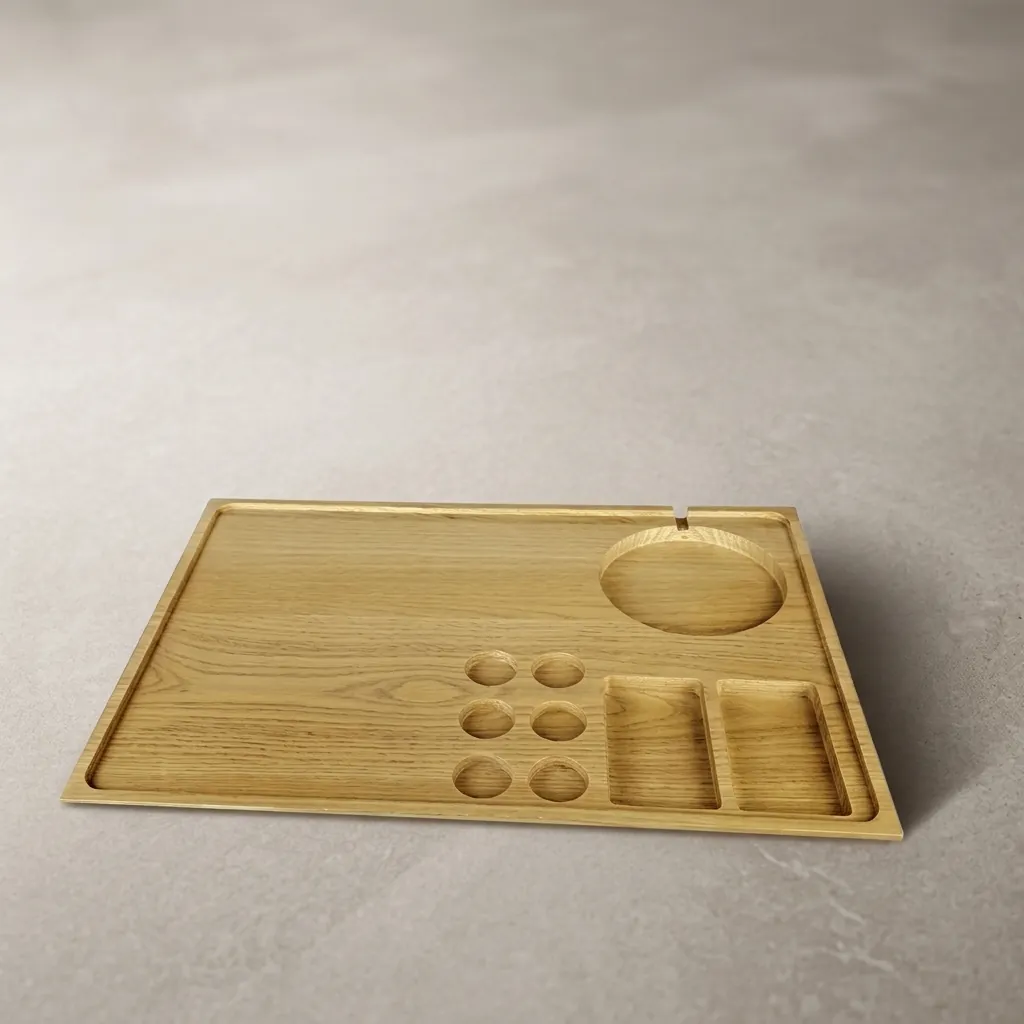 Beech Wood Welcome Tray with Capsule Recesses [1034] — WTR-1034 (image 2)