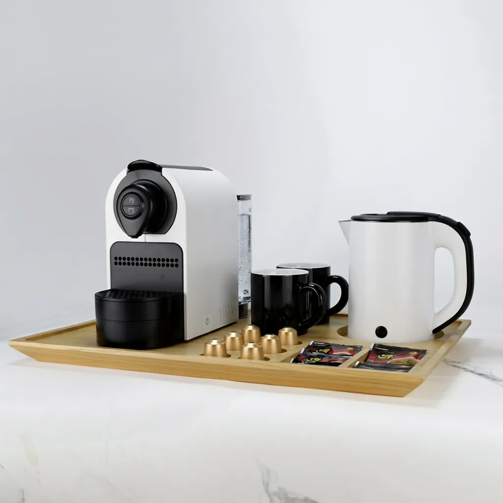 Beech Wood Welcome Tray with Capsule Recesses [1034] — WTR-1034 (image 3)