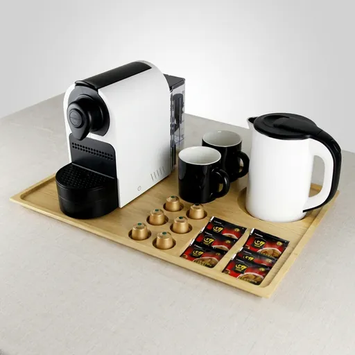 Beech Wood Welcome Tray with Capsule Recesses [1034] — WTR-1034