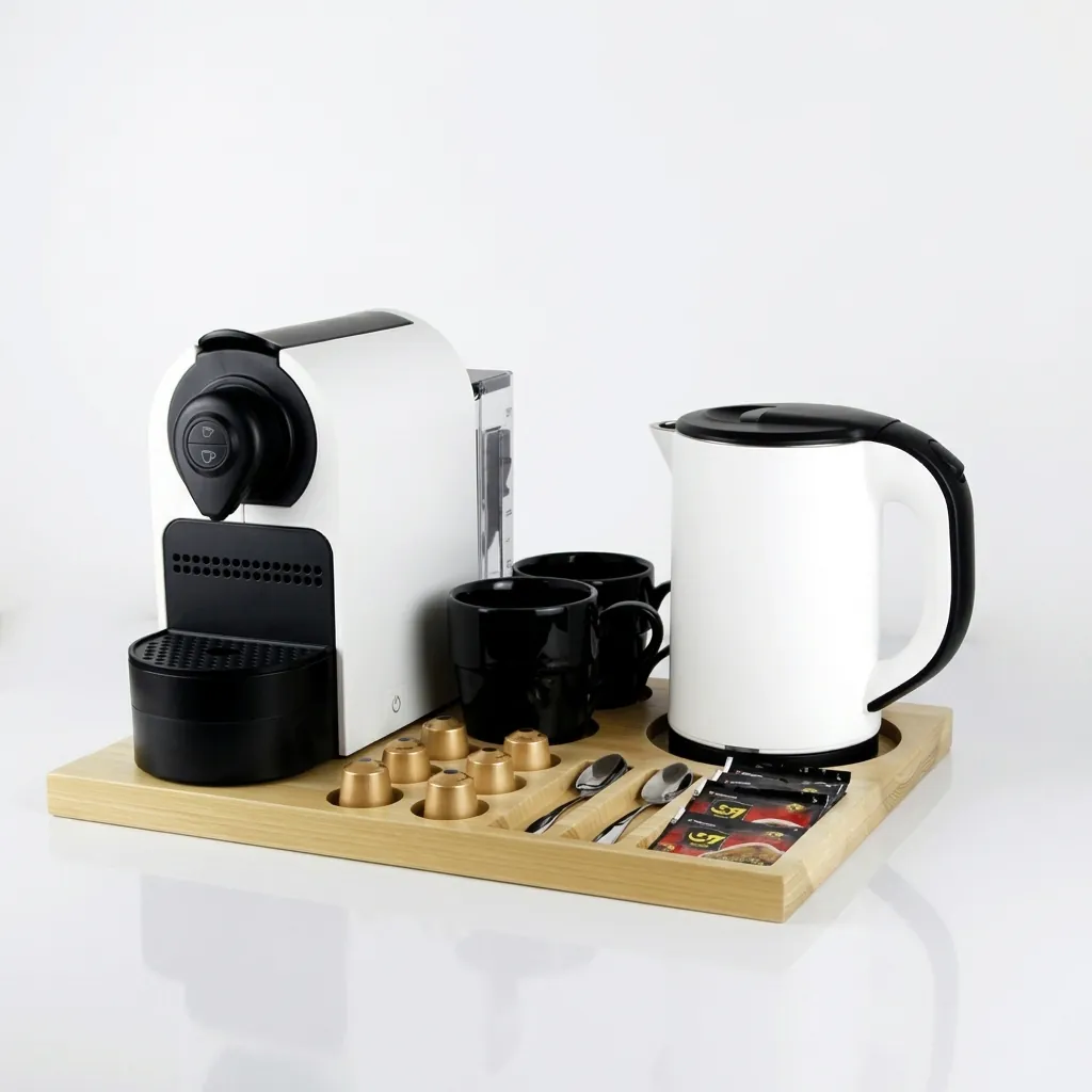 Beech Wood Welcome Tray with Capsule Recesses [1035] — WTR-1035 (image 2)