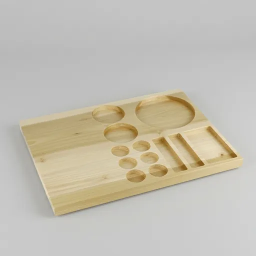 Beech Wood Welcome Tray with Capsule Recesses [1035] — WTR-1035