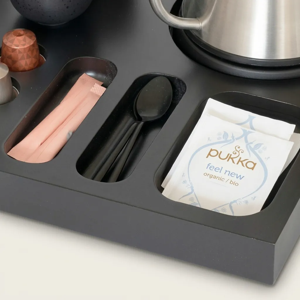 Beech Wood Welcome Tray with Capsule Recesses [1036] — WTR-1036 (image 2)