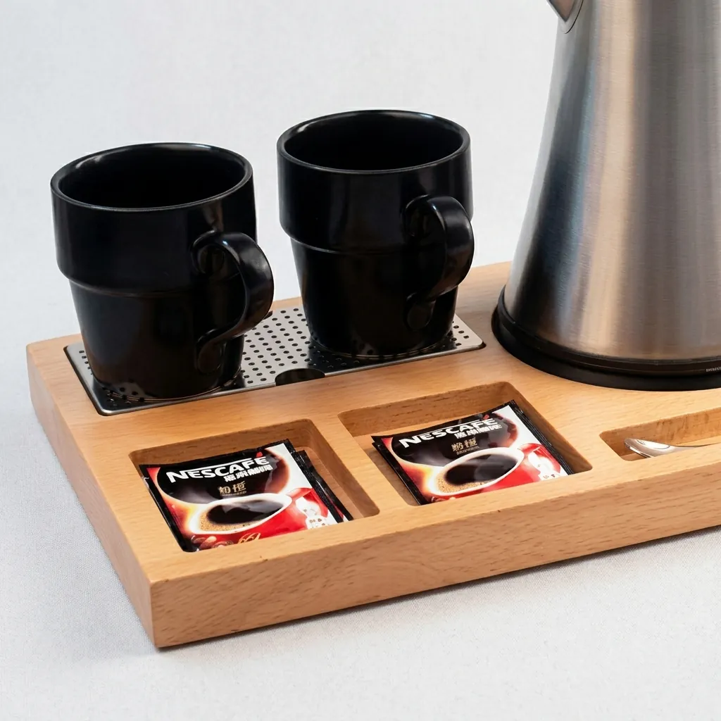 Beech Wood 3-in-1 Tray with Stainless Steel Drip Tray [1038] — WTR-1038 (image 5)
