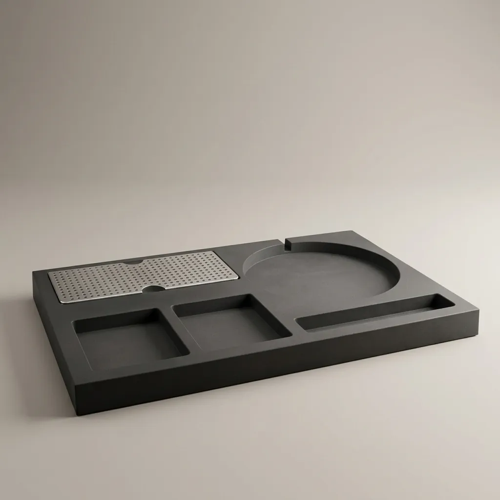 Beech Wood 3-in-1 Tray with Stainless Steel Drip Tray [1039] — WTR-1039 (image 2)