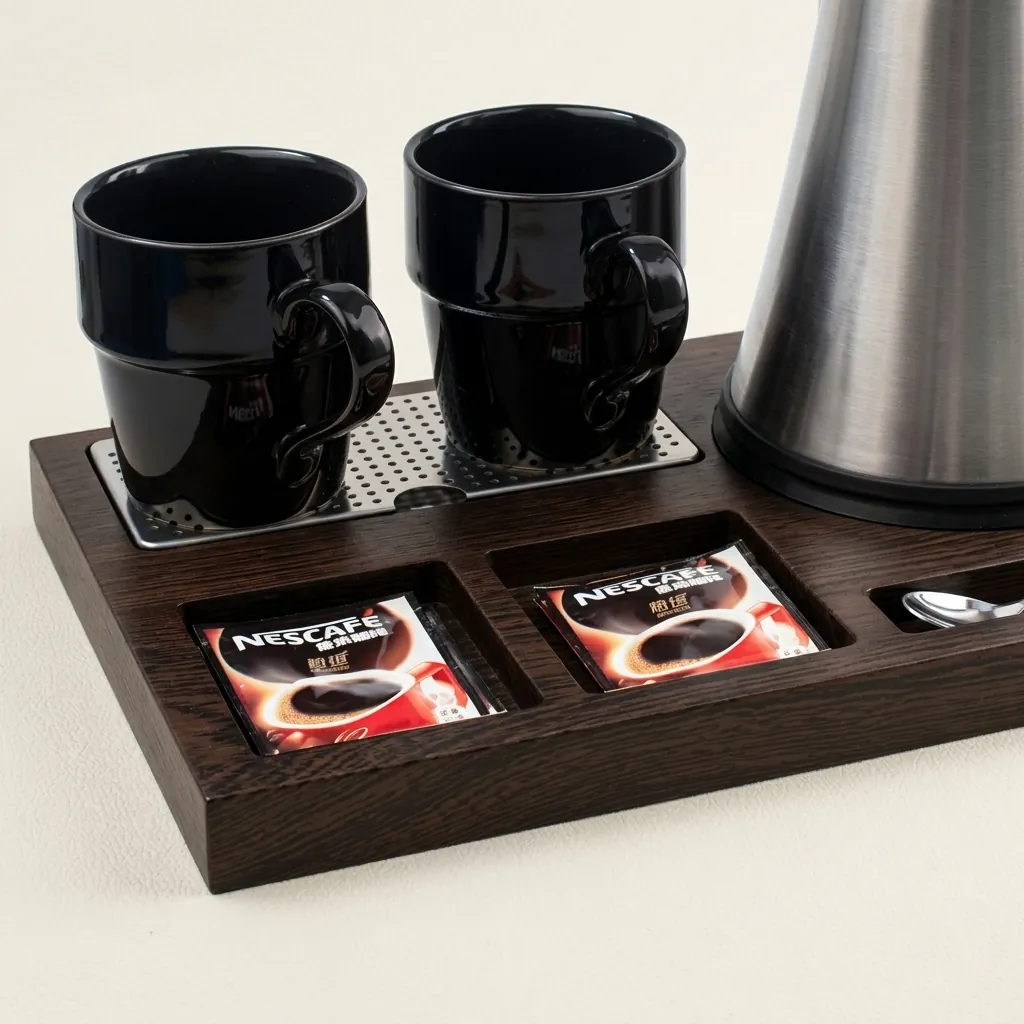 Beech Wood 3-in-1 Tray with Stainless Steel Drip Tray [1039] — WTR-1039 (image 4)