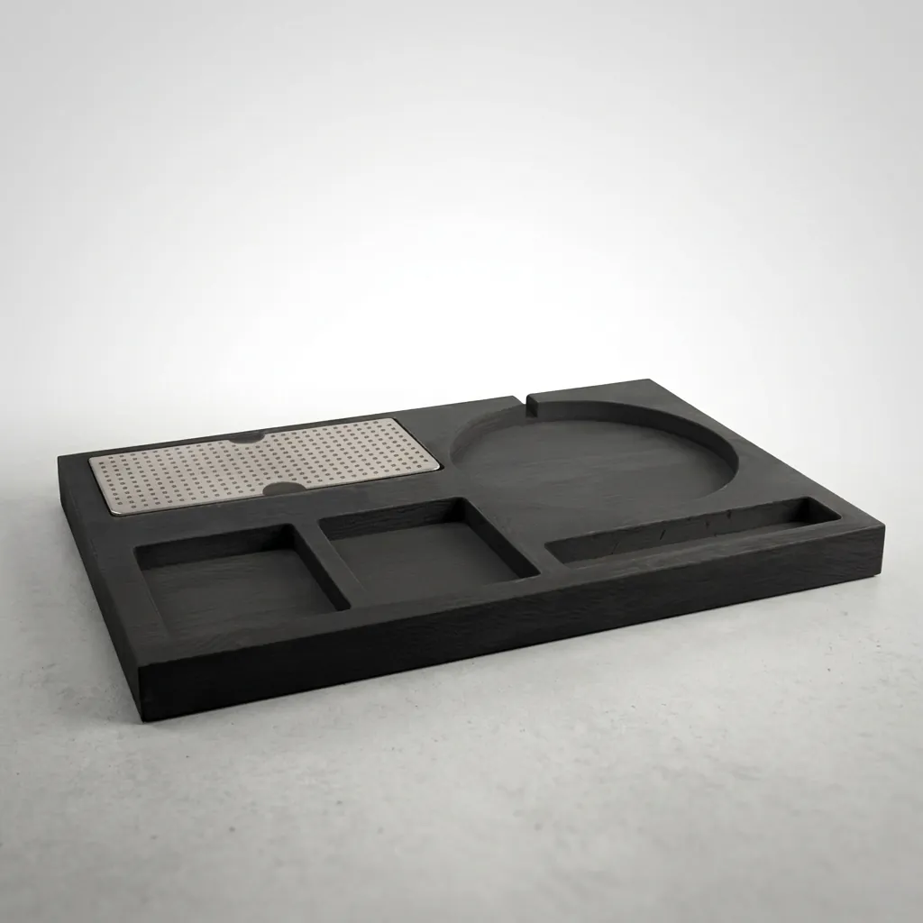 Beech Wood 3-in-1 Tray with Stainless Steel Drip Tray [1039] — WTR-1039 (image 5)