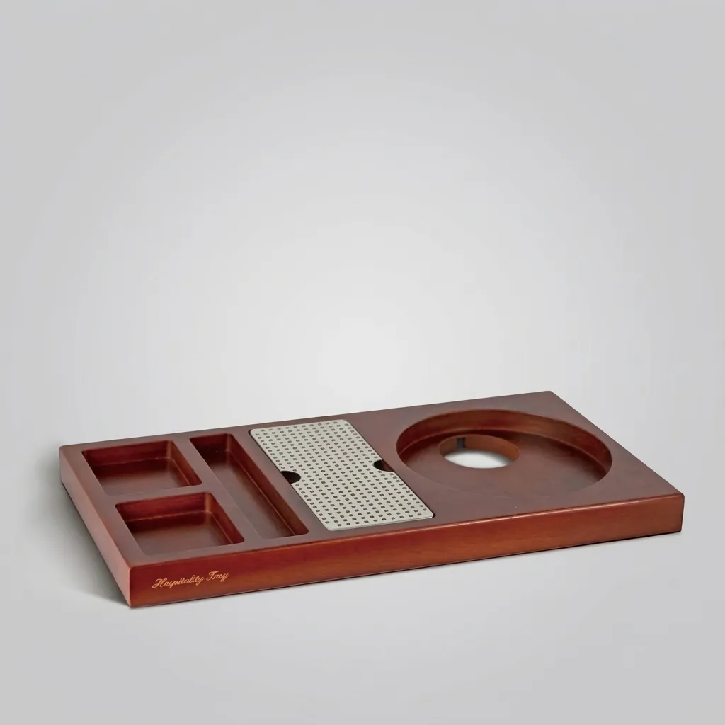 Wooden Welcome Tray Beech with Removable Drip Tray — WTR-1040 (image 2)