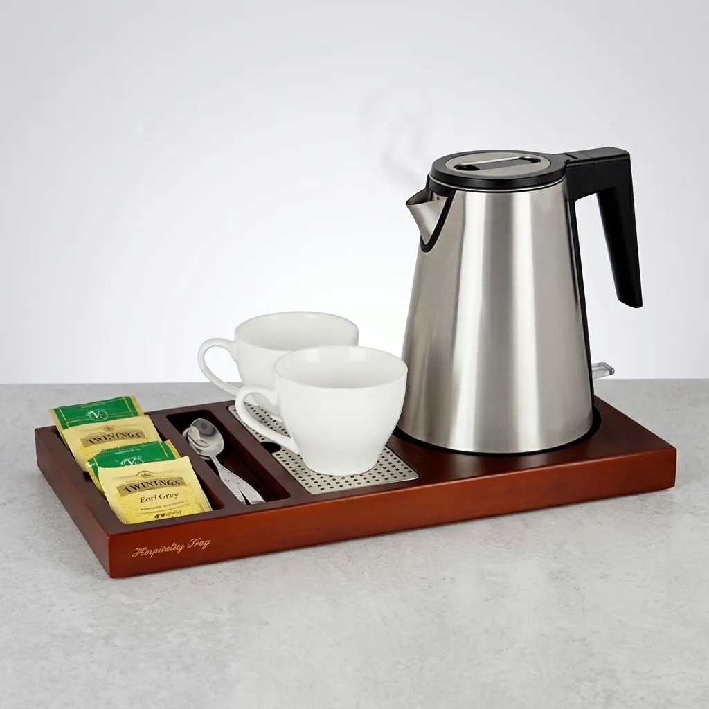 Wooden Welcome Tray Beech with Removable Drip Tray — WTR-1040 (image 3)