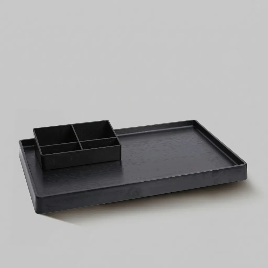 ABS Welcome Tray Double Layer With Leather Wrapped — WTR-1048 (image 2)