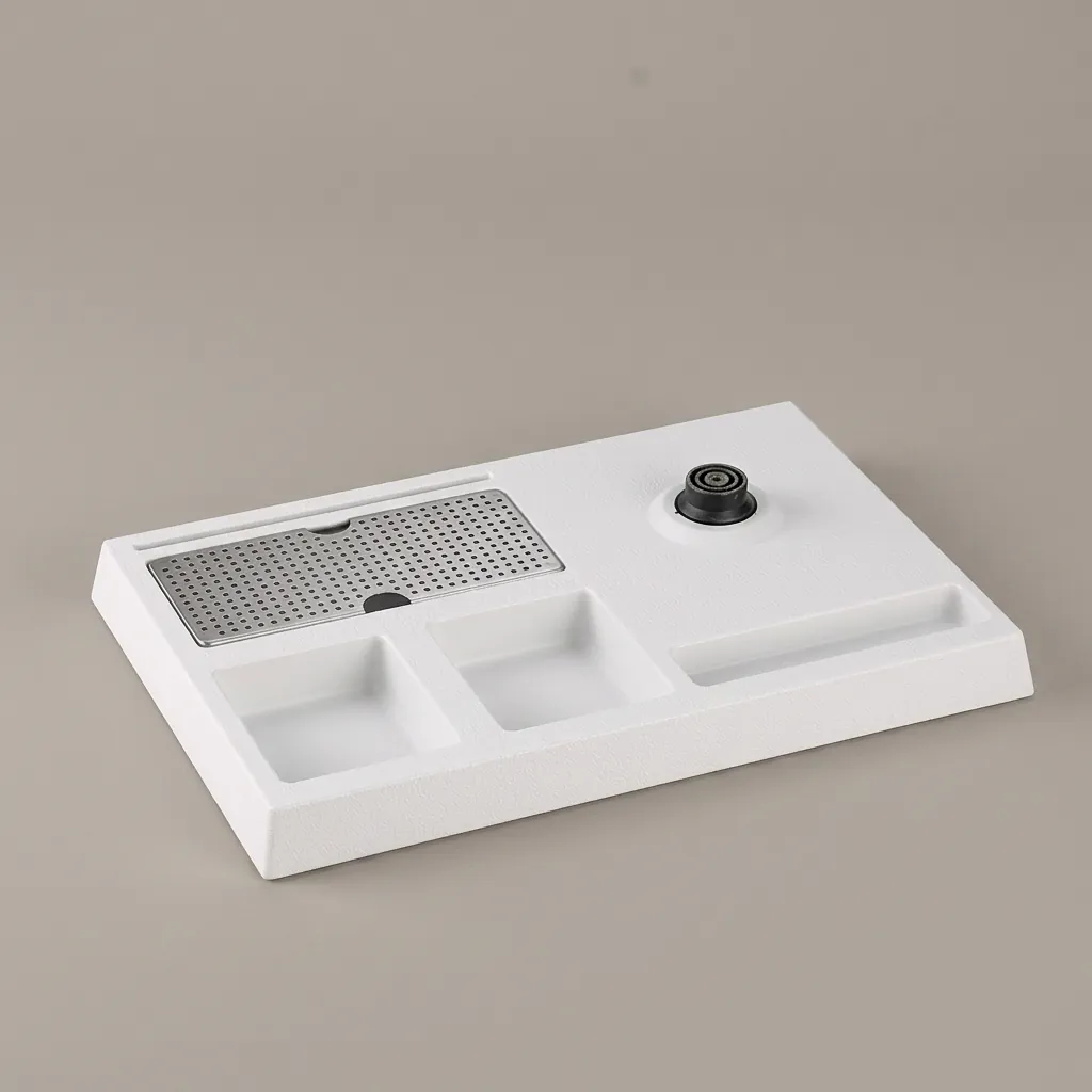 Heat-Resistant ABS 3-in-1 Tray with Stainless Steel Drip Tray [1057] — WTR-1057 (image 2)