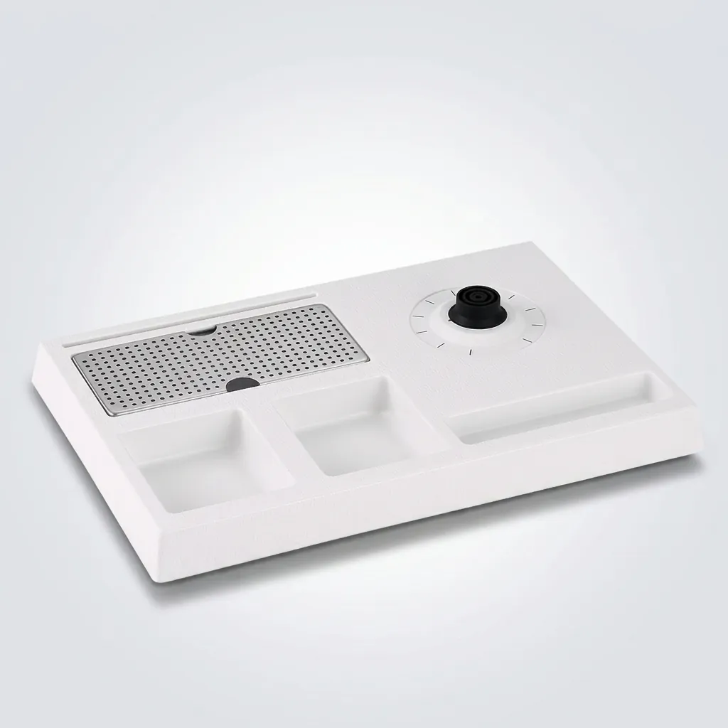 Heat-Resistant ABS 3-in-1 Tray with Stainless Steel Drip Tray [1057] — WTR-1057 (image 3)