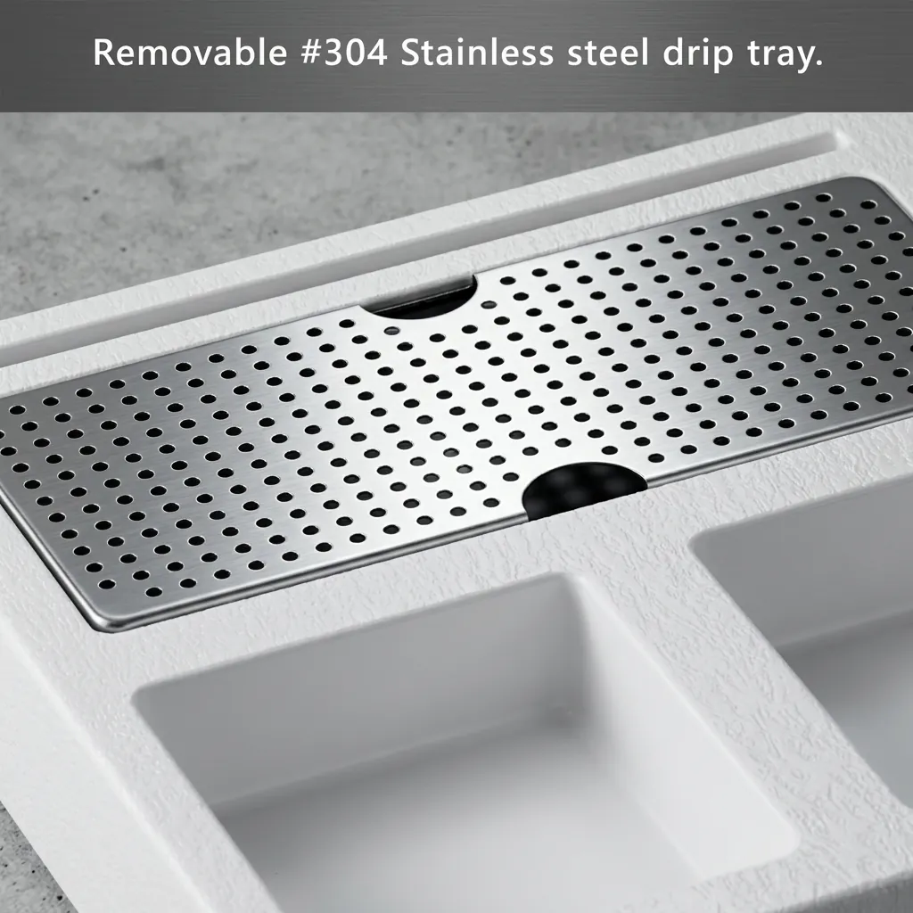 Heat-Resistant ABS 3-in-1 Tray with Stainless Steel Drip Tray [1057] — WTR-1057 (image 4)