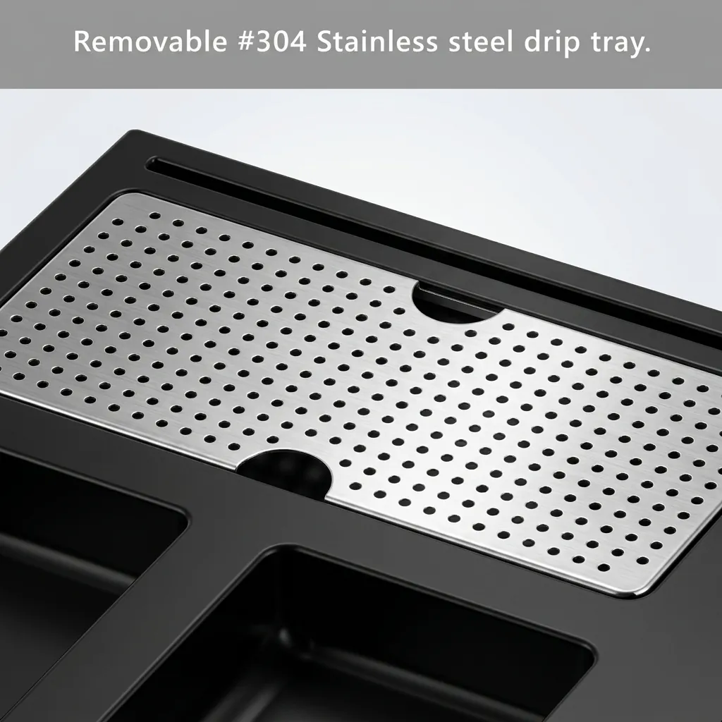 Heat-Resistant ABS 3-in-1 Tray with Stainless Steel Drip Tray [1058] — WTR-1058 (image 6)
