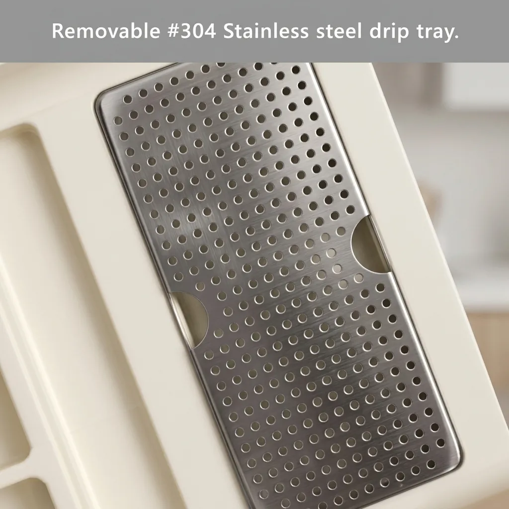 Heat-Resistant ABS 3-in-1 Tray with Stainless Steel Drip Tray [1059] — WTR-1059 (image 3)