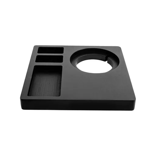 Bamboo Kettle Tray with Sachet Compartments in Black — WTR-1071