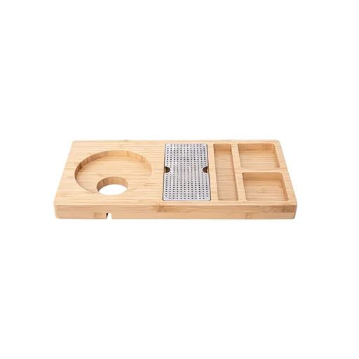 Bamboo Welcome Tray with Kettle Base Space in Natural — WTR-1072
