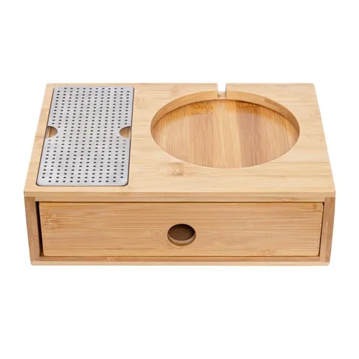 Bamboo Drawer Tray with Stainless Steel Drip Tray in Natural — WTR-1074