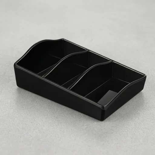 Melamine Tea Box with 3 Compartments for A Welcome Tray Set in Black — WTR-1080