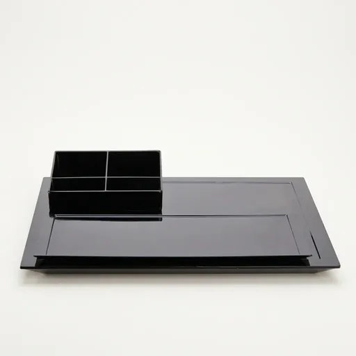 Melamine Main Tray for C Welcome Tray Set in Black — WTR-1084