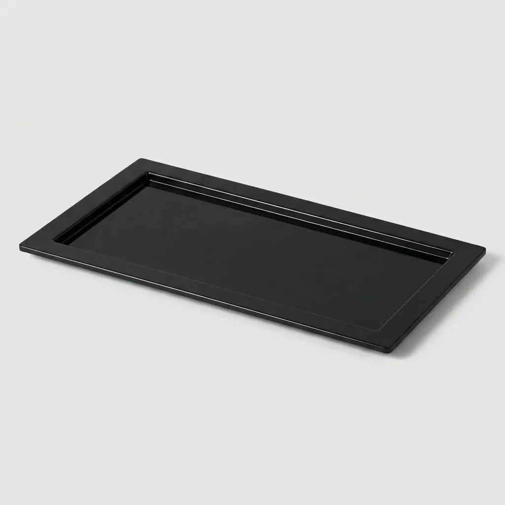 Melamine Service Tray for C Welcome Tray Set in Black — WTR-1085